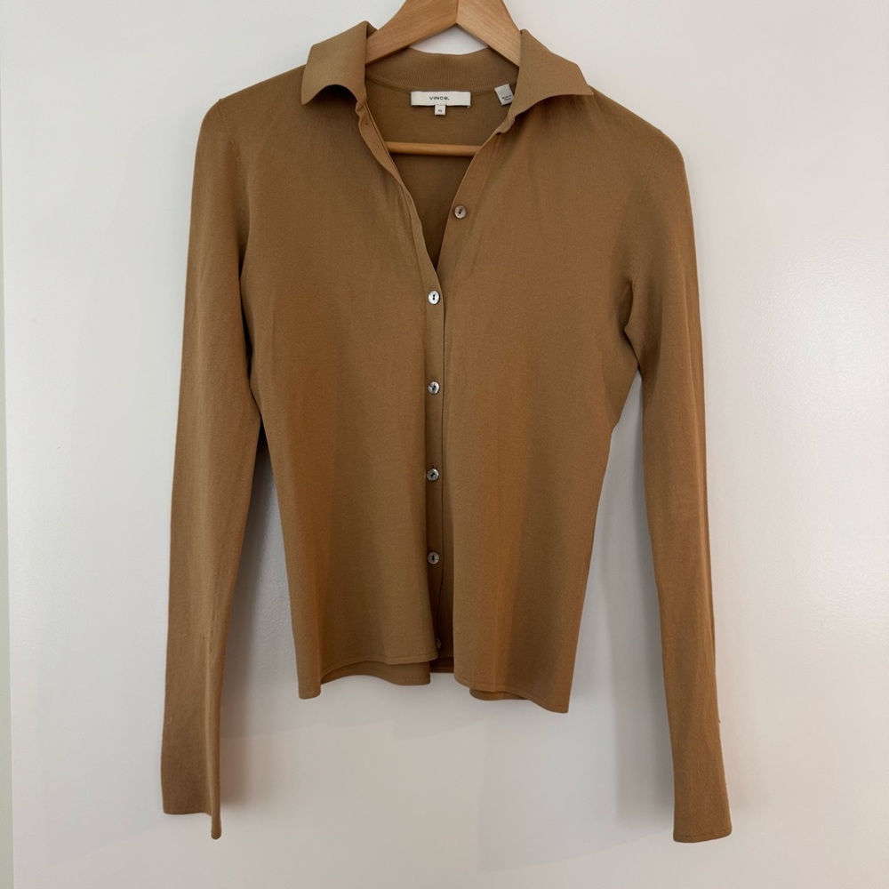 Vince Tan Collared Button-Up
